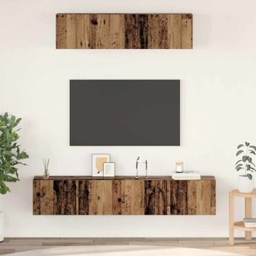 vidaXL TV spintelių komplektas 4 pcs Senovinis medis Apdirbta mediena