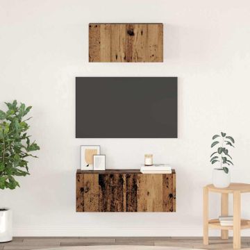 vidaXL TV spintelių komplektas 2 pcs Senovinis medis Apdirbta mediena