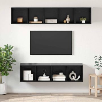 vidaXL TV spintelių komplektas 4 pcs Juodas ąžuolas Apdirbta mediena