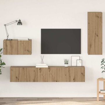 vidaXL Sieninis televizoriaus stovas 4 pcs Amatininkų ąžuolas