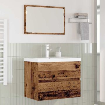 vidaXL Vonios baldų rinkinys 3 pcs Senovinis medis Apdirbta mediena