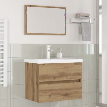 vidaXL Vonios baldų rinkinys 3 pcs Amatininkų ąžuolas Apdirbta mediena