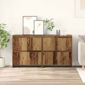 vidaXL Šoninės lentynos 2 pcs Sena mediena 70 x 41 x 75 cm