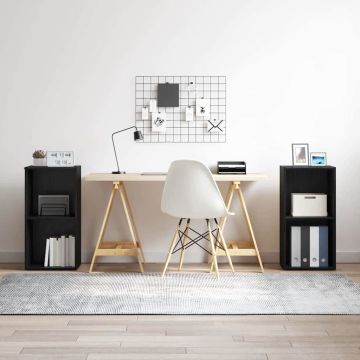vidaXL TV spintelių komplektas 2 pcs Juodas ąžuolas 37 x 35 x 72 cm