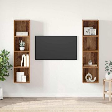 vidaXL TV spintelių komplektas 2 pcs Ruda 37 x 37 x 142,5 cm