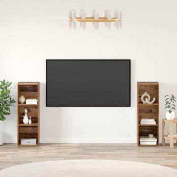 vidaXL TV spintelių komplektas 2 pcs Senovinis medis 107 x 35 x 37 cm