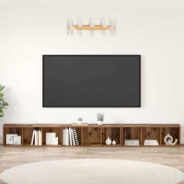 vidaXL TV spintelių komplektas 3 pcs Senovinis medis 37 x 35 x 107 cm