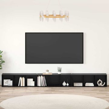 vidaXL TV spintelių komplektas 3 pcs Juodas ąžuolas 37 x 35 x 107 cm