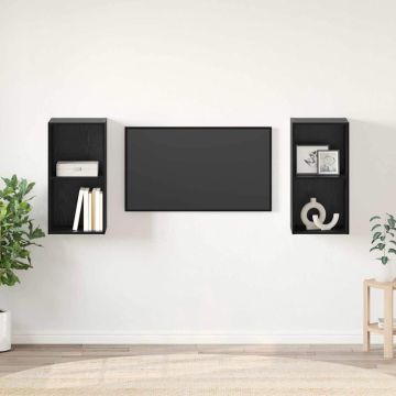 vidaXL TV spintelių komplektas 2 pcs Juodas ąžuolas 37 x 37 x 72 cm