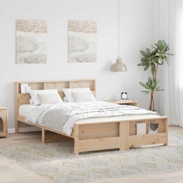 vidaXL Lovos rėmas su galvūgalio Ruda 150 x 200 cm Apdirbta mediena