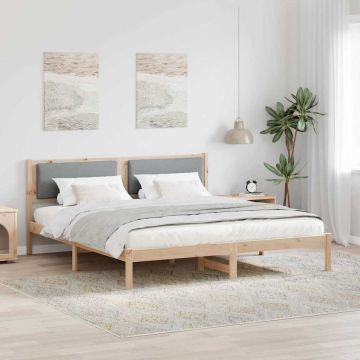 vidaXL Lovos rėmas Šviesiai pilka 200 x 200 cm Kietos pušies mediena