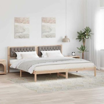 vidaXL Lovos rėmas Taupe 200 x 200 cm Kietos pušies mediena