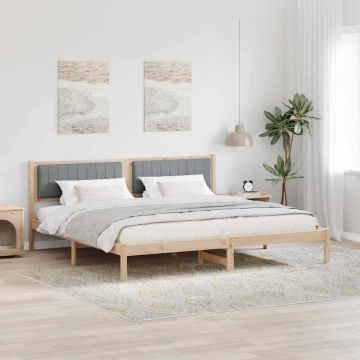 vidaXL Lovos rėmas Šviesiai pilka 200 x 200 cm Kietos pušies mediena