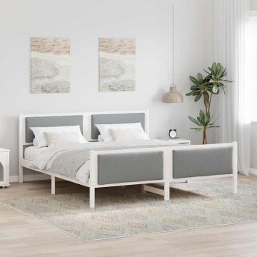 vidaXL Lovos rėmas su galvūgalio Šviesiai pilka 180 x 200 cm audinys