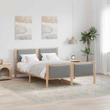 vidaXL Lovos rėmas su galvūgalio Šviesiai pilka 160 x 200 cm audinys