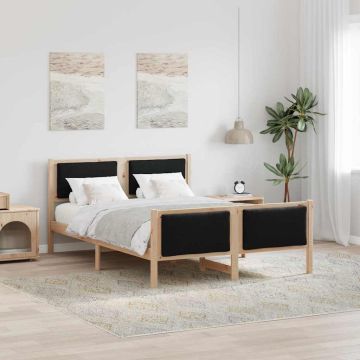 vidaXL Lovos rėmas su galvūgalio Juoda 160 x 200 cm audinys