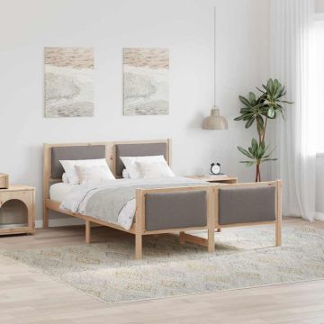vidaXL Lovos rėmas su galvūgalio Taupe 140 x 200 cm audinys