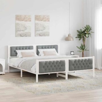 vidaXL Lovos rėmas Šviesiai pilka 160 x 200 cm Kietos pušies mediena