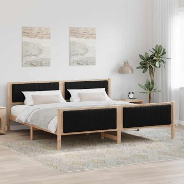 vidaXL Lovos rėmas Ruda ir juoda 200 x 200 cm Pušies masyvas