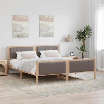 vidaXL Lovos rėmas Ruda ir taupe 180 x 200 cm Pušies masyvas