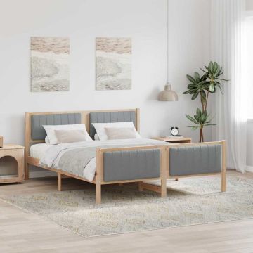 vidaXL Lovos rėmas Ruda ir šviesiai pilka 160 x 200 cm Pušies masyvas