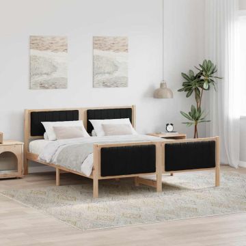 vidaXL Lovos rėmas Ruda ir juoda 160 x 200 cm Pušies masyvas