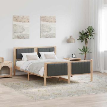vidaXL Lovos rėmas ruda ir tamsiai pilka 140 x 200 cm Pušies masyvas