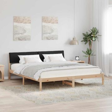 vidaXL Lovos rėmas Ruda ir juoda 200 x 200 cm Pušies masyvas