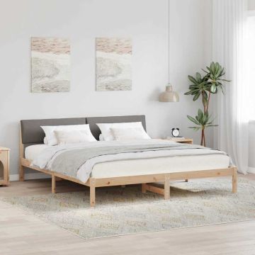 vidaXL Lovos rėmas Ruda ir taupe 200 x 200 cm Pušies masyvas