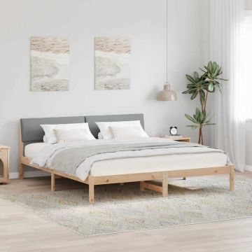 vidaXL Lovos rėmas Ruda ir šviesiai pilka 180 x 200 cm Pušies masyvas