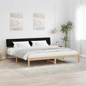 vidaXL Lovos rėmas Ruda ir juoda 200 x 200 cm Pušies masyvas
