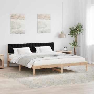 vidaXL Lovos rėmas Ruda ir juoda 180 x 200 cm Pušies masyvas