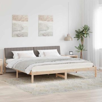 vidaXL Lovos rėmas Ruda ir taupe 200 x 200 cm Pušies masyvas