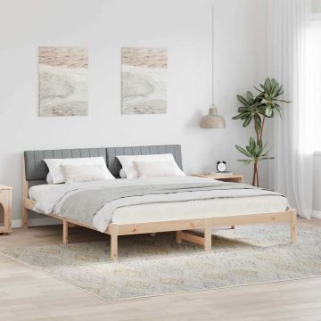 vidaXL Lovos rėmas Ruda ir šviesiai pilka 180 x 200 cm Pušies masyvas