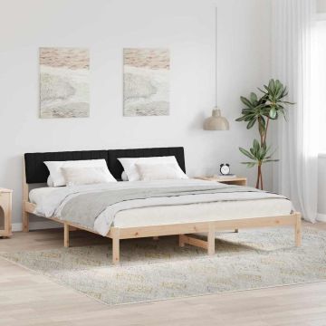 vidaXL Lovos rėmas Ruda ir juoda 180 x 200 cm Pušies masyvas