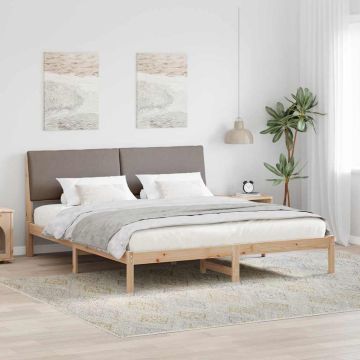 vidaXL Lovos rėmas Ruda ir taupe 200 x 200 cm Pušies masyvas