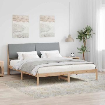 vidaXL Lovos rėmas Ruda ir šviesiai pilka 180 x 200 cm Pušies masyvas