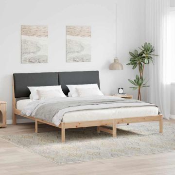 vidaXL Lovos rėmas ruda ir tamsiai pilka 180 x 200 cm Pušies masyvas