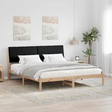 vidaXL Lovos rėmas Ruda ir juoda 180 x 200 cm Pušies masyvas