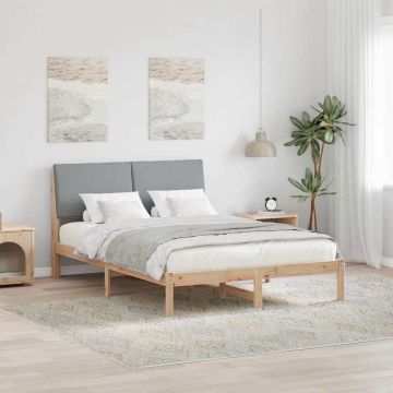 vidaXL Lovos rėmas Ruda ir šviesiai pilka 150 x 200 cm Pušies masyvas