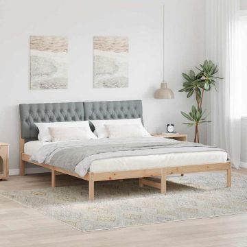vidaXL Lovo rėmas su apmuštu galvūgaliu Ruda 180 x 200 cm