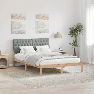 vidaXL Lovo rėmas su apmuštu galvūgaliu Ruda 160 x 200 cm