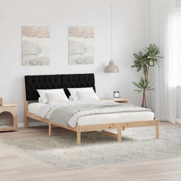 vidaXL Lovo rėmas su apmuštu galvūgaliu Ruda 150 x 200 cm