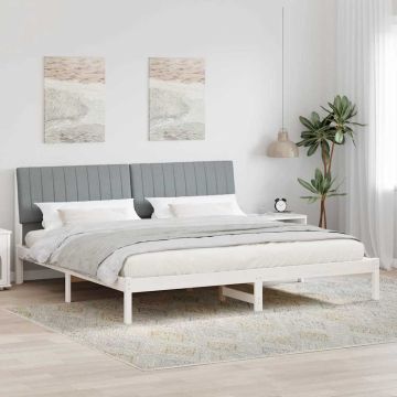vidaXL Lovos rėmas Balta 200 x 200 cm Kietos pušies mediena
