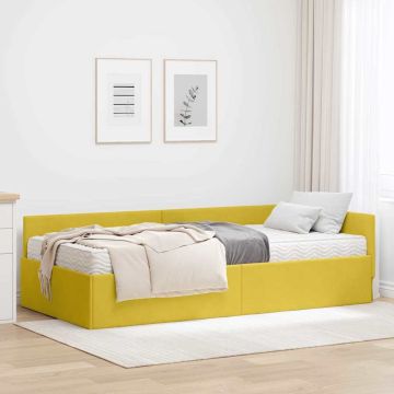 vidaXL Kampinė lovos konstrukcija su čiužiniu Kita 2 pcs Žalia Aksomas