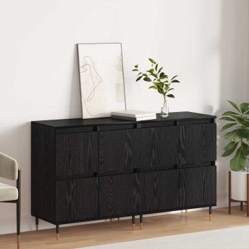 vidaXL Oppbevaringsskap 2 pcs Juodas ąžuolas 60 x 35 x 70 cm