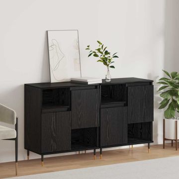 vidaXL Šoninės lentynos 2 pcs juoda ąžuolo 120 x 35 x 70 cm