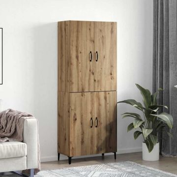 vidaXL Aukštas spintelė 2 pcs Amatininkų ąžuolas Apdirbta mediena