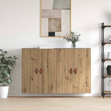 vidaXL Prie sienos montuojama spinta 2 pcs Amatininkų ąžuolas