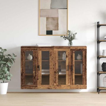 vidaXL Sieniniai spintelės 2 pcs Sena mediena 69,5 x 34 x 90 cm